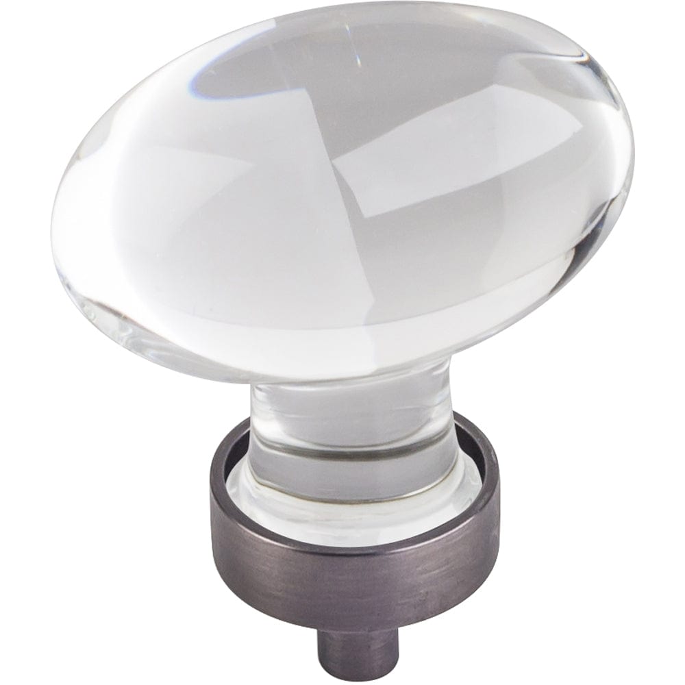 Harlow Large Football Glass Knob,1-5/8" O.L., Brushed Pewter