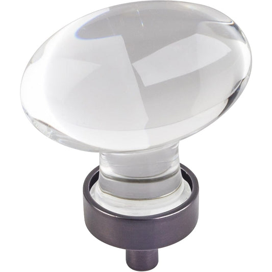 Harlow Large Football Glass Knob,1-5/8" O.L., Brushed Oil Rubbed Bronze