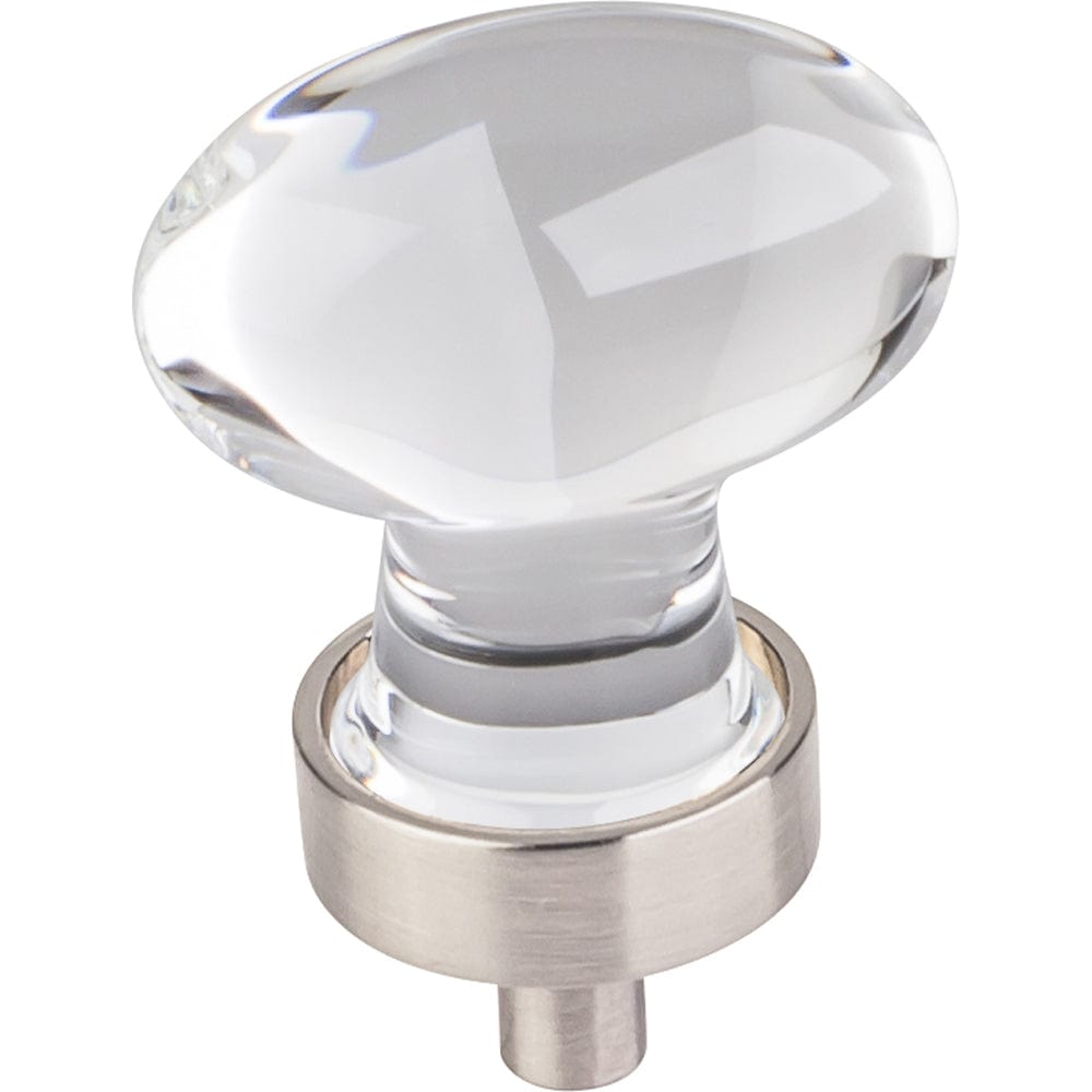 Harlow Small Football Glass Knob, 1-1/4" O.L.,  Satin Nickel