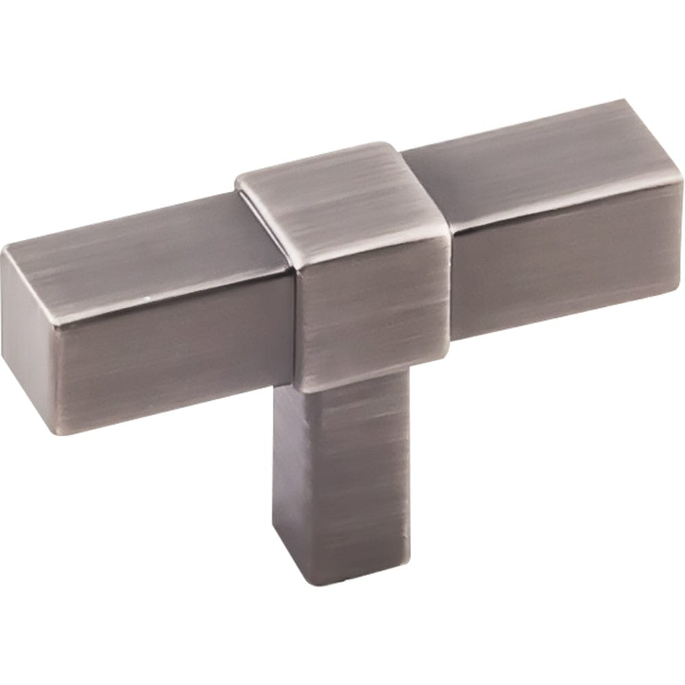 Zane "T" Knob, 2" O.L., Brushed Pewter