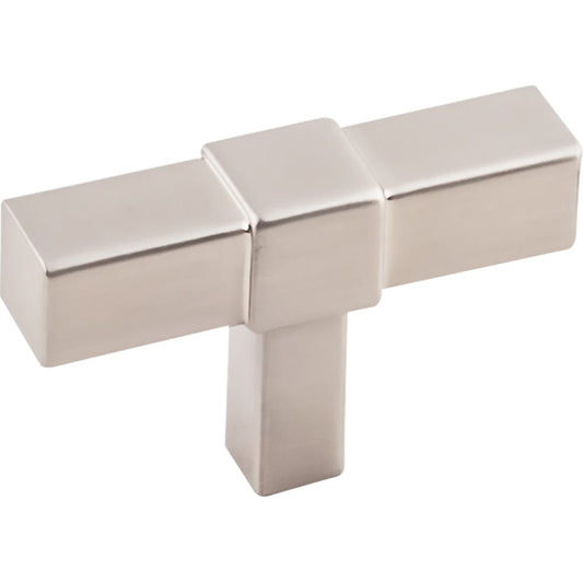 Zane "T" Knob, 2" O.L., Satin Nickel