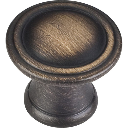 Cordova Knob, 1-3/16" Dia.,  Antique Brushed Satin Brass
