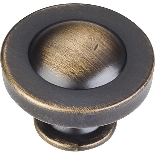 Cordova Knob, 1-1/4" Dia.,  Antique Brushed Satin Brass