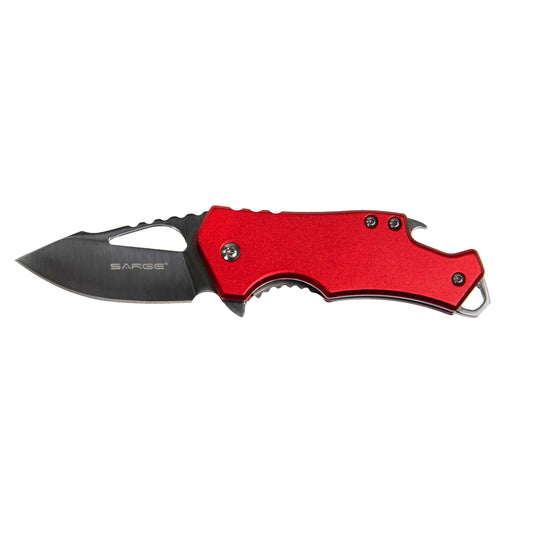 Red Fuse - Folding Knife & Bottle Opener, Stainless Steel 2-3/8" Blade